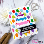 Pink and Main Layer Cake Dies and Stencil Set pnm739 birthday wishes card