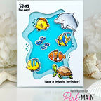 Pink and Main Layered Ocean View Dies pnm883 cute fish birthday card