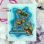 Pink and Main Layered Ocean View Dies pnm883 sea turtles friend card