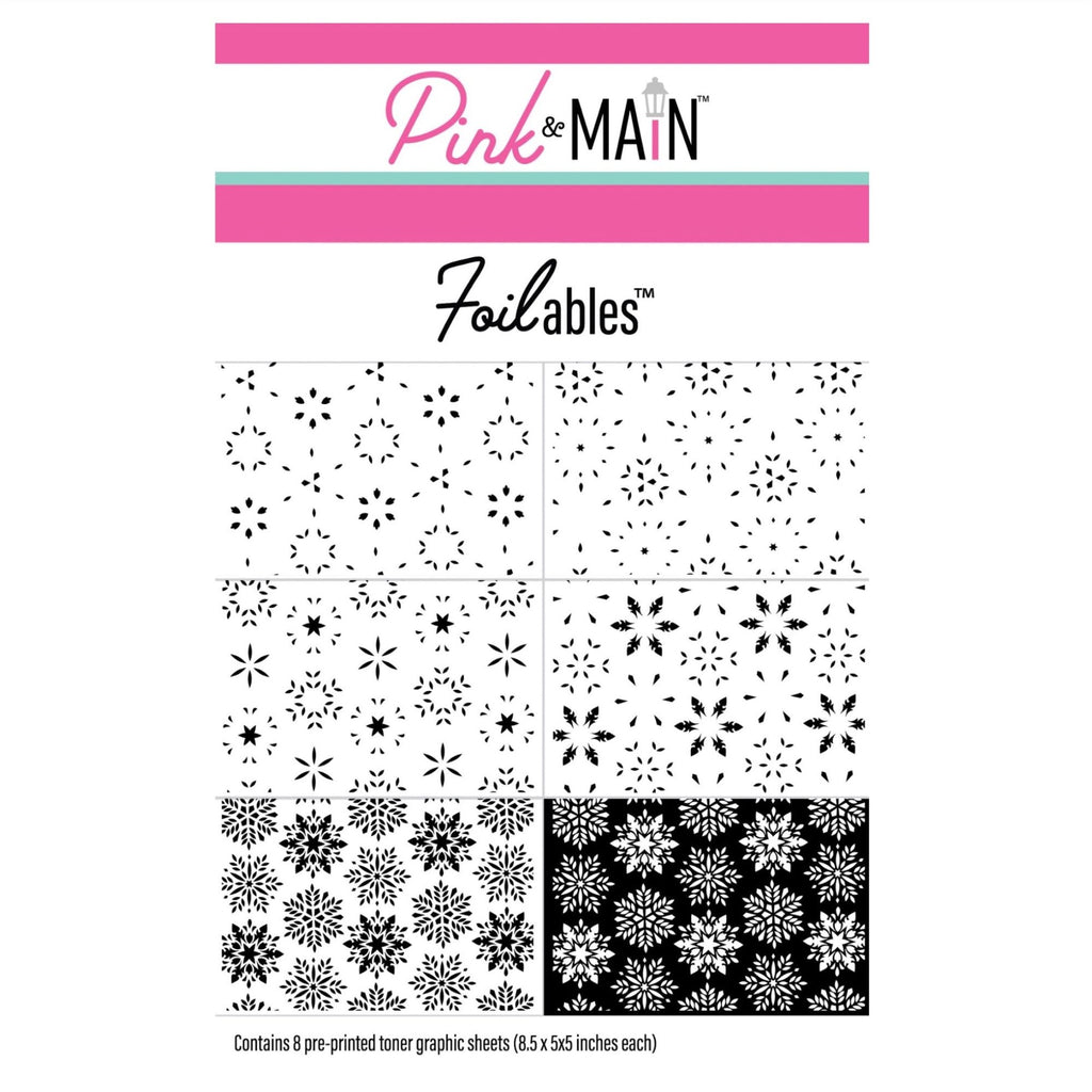 Pink and Main Layering Snowflakes Die Stencil and Foilables Sheets Set product image 2