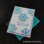 Pink and Main Layering Snowflakes Die Stencil and Foilables Sheets Set wishing you all the joys of winter card