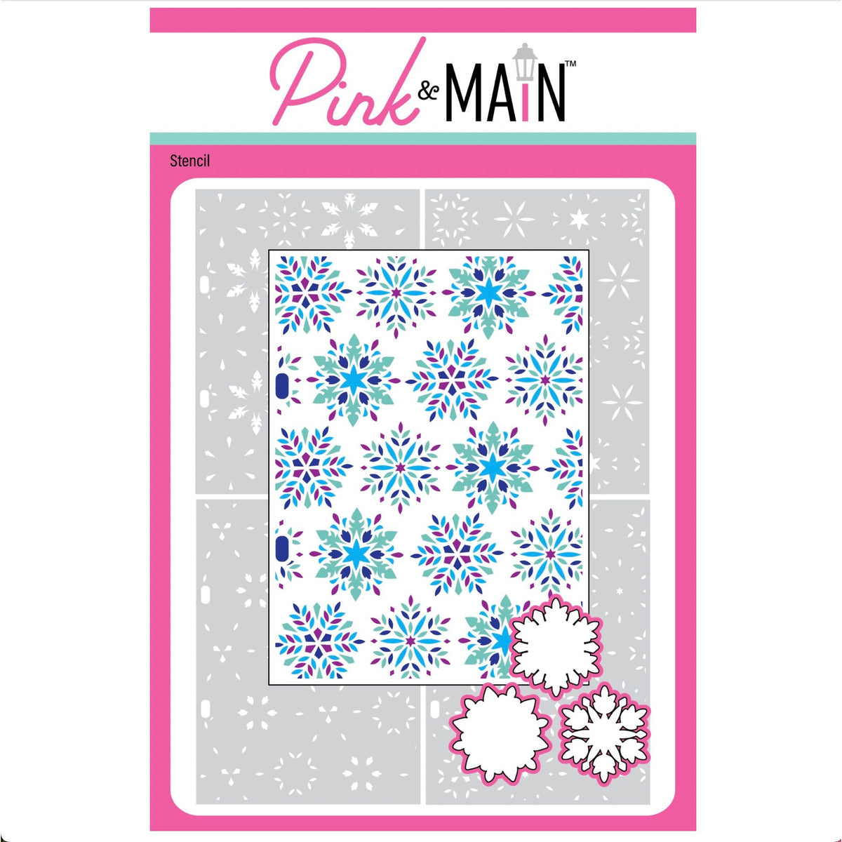 Pink and Main Layering Snowflakes Dies and Stencils Set pnm934