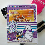 Pink and Main Layering Snowflakes Dies and Stencils Set pnm934  polar bear penguin card
