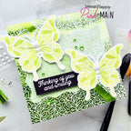 Pink and Main Leafy Green CheerFoil Roll pmf363 green butterflies