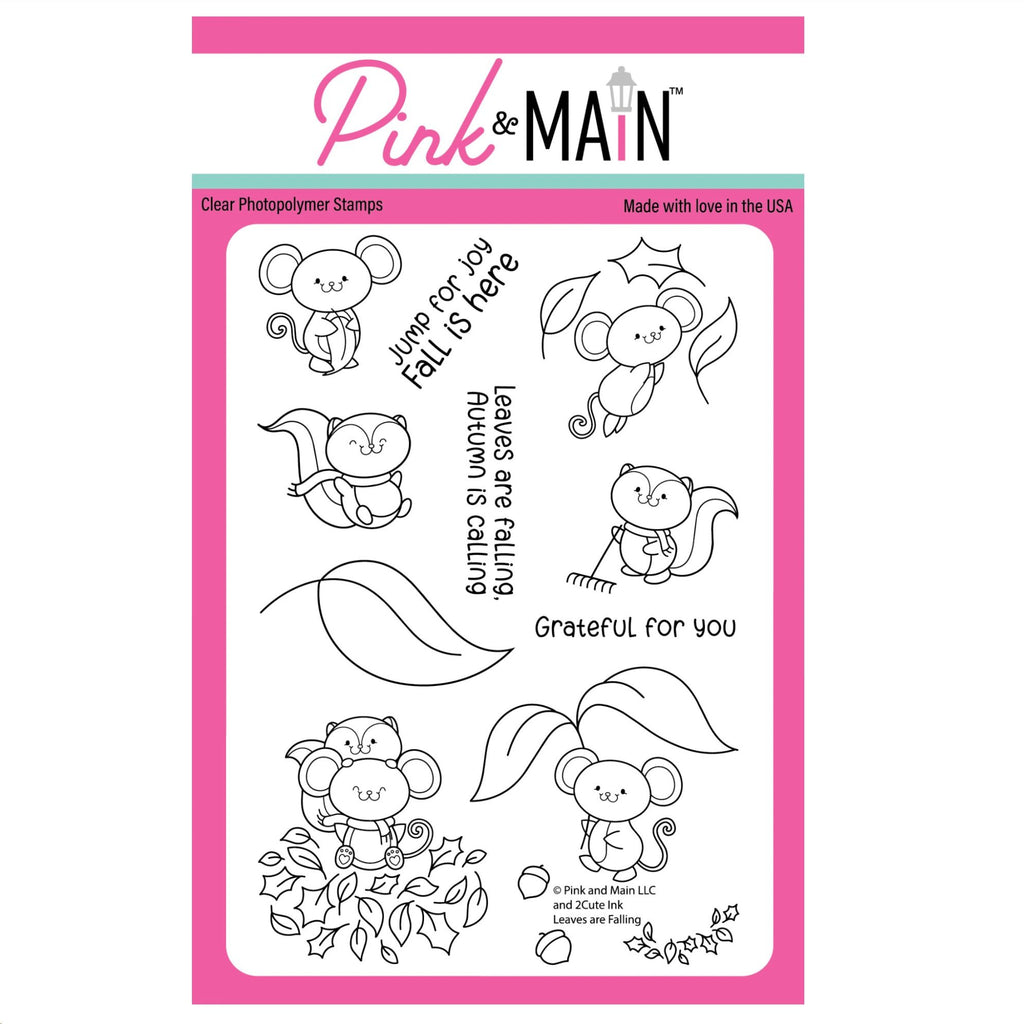 Pink and Main Leaves Are Falling Clear Stamps pm901