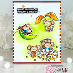 Pink and Main Leaves Are Falling Clear Stamps pm901 autumn colors card