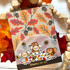 Pink and Main Leaves Are Falling Clear Stamps pm901 grateful for you card