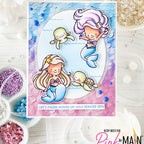 Pink and Main Let's Make Waves Clear Stamp and Die Set pastels