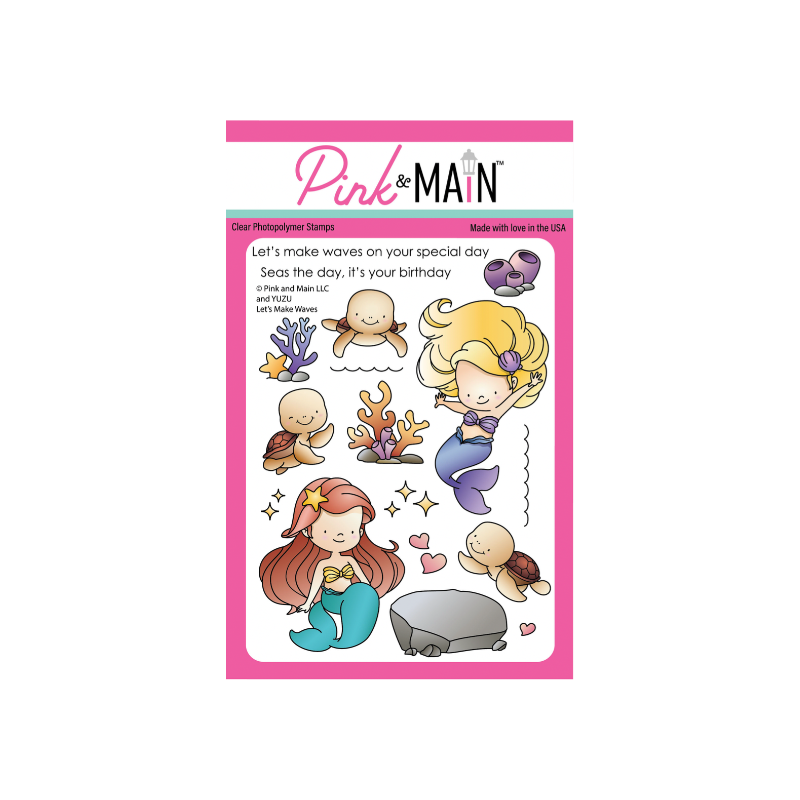 Pink and Main Let's Make Waves Clear Stamp and Die Set product image 1