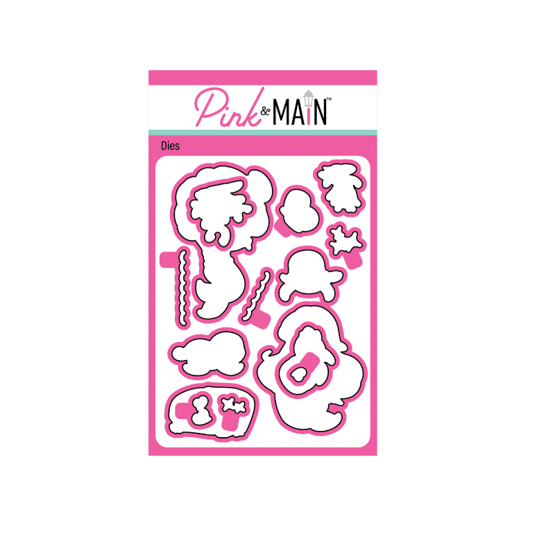 Pink and Main Let's Make Waves Clear Stamp and Die Set product image 2