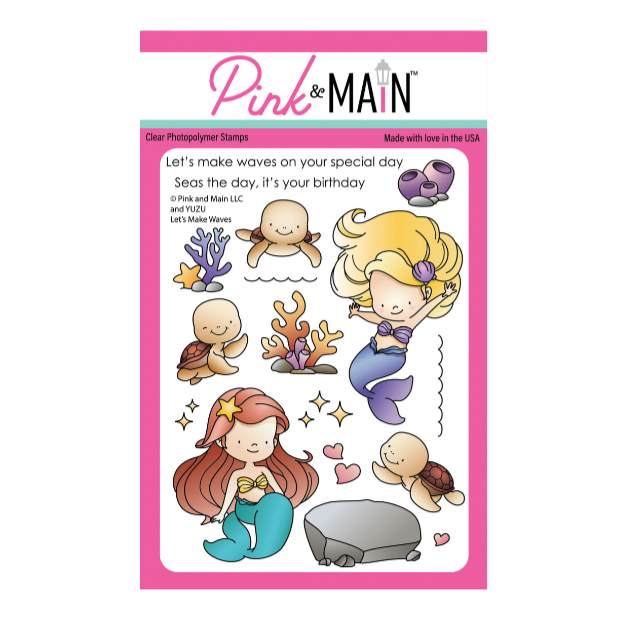 Pink and Main Let's Make Waves Clear Stamps pm0793