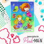 Pink and Main Let's Make Waves Clear Stamps pm0793 coral
