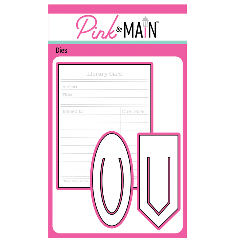 Pink and Main Library Card Clear Stamp and Die Set image 2