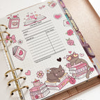 Pink and Main Library Card Clear Stamp and Die Set journal page