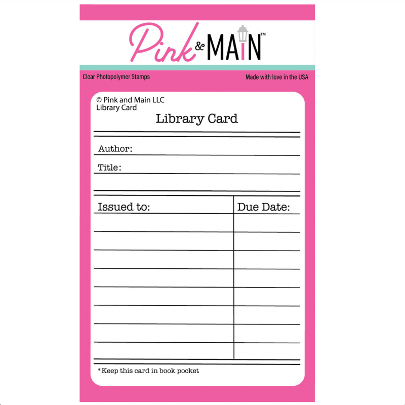 Pink and Main Library Card Clear Stamp pm0866