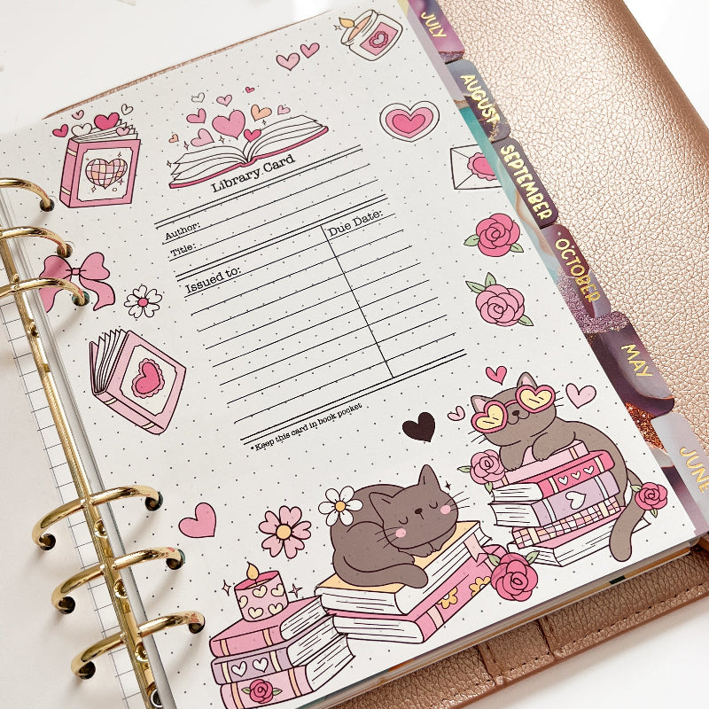 Pink and Main Library Card Clear Stamp pm0866 journal page