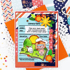 Pink and Main Library Card Clear Stamp pm0866  orange flowers