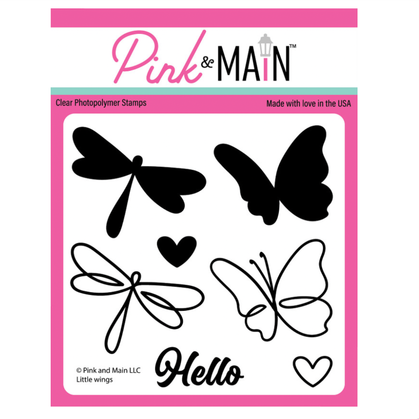 Pink and Main Little Wings Clear Stamp and Die Set image 1