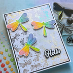 Pink and Main Little Wings Clear Stamp and Die Set rainbow sparkle