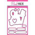 Pink and Main Love Letters Clear Stamp, Coordinating Dies, and Stencil Set image 2