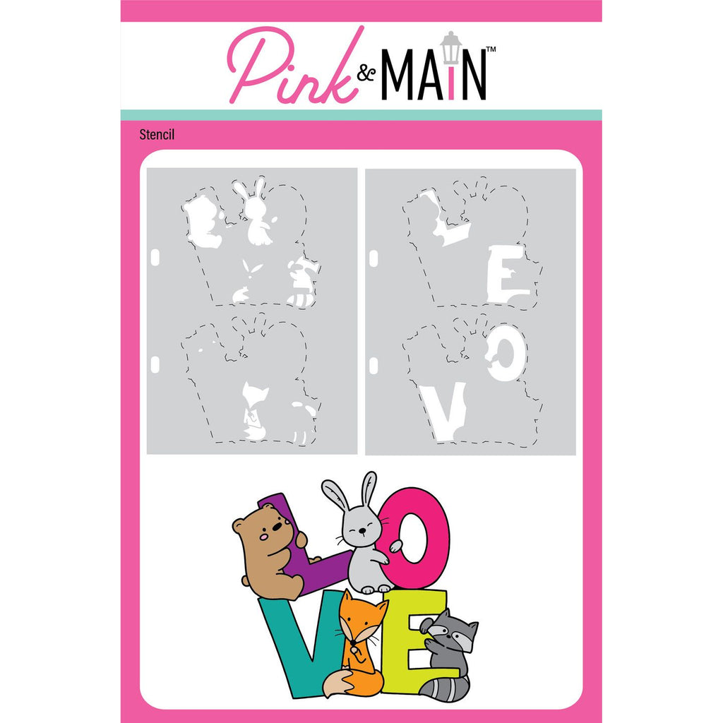 Pink and Main Love Letters Clear Stamp, Coordinating Dies, and Stencil Set image 3