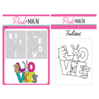 Pink and Main Love Letters Stencils and Foilables Panel Set