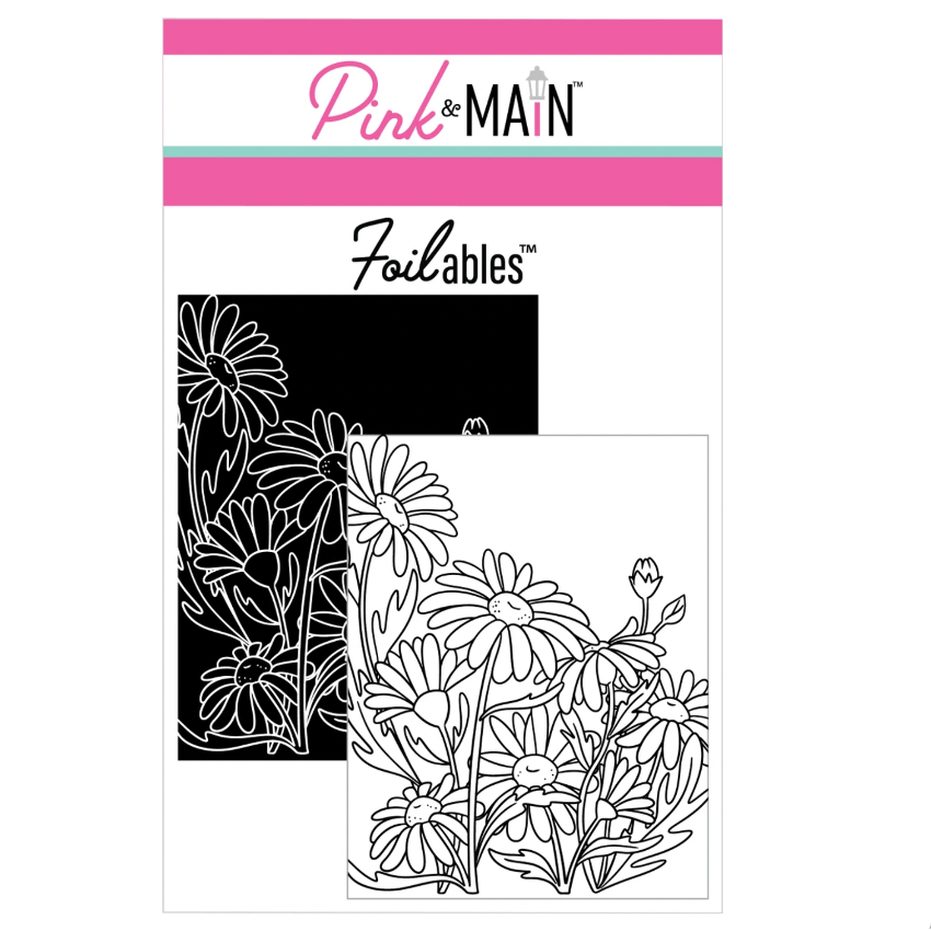 Pink and Main Lovely Daisies Foilables Panels pmf405
