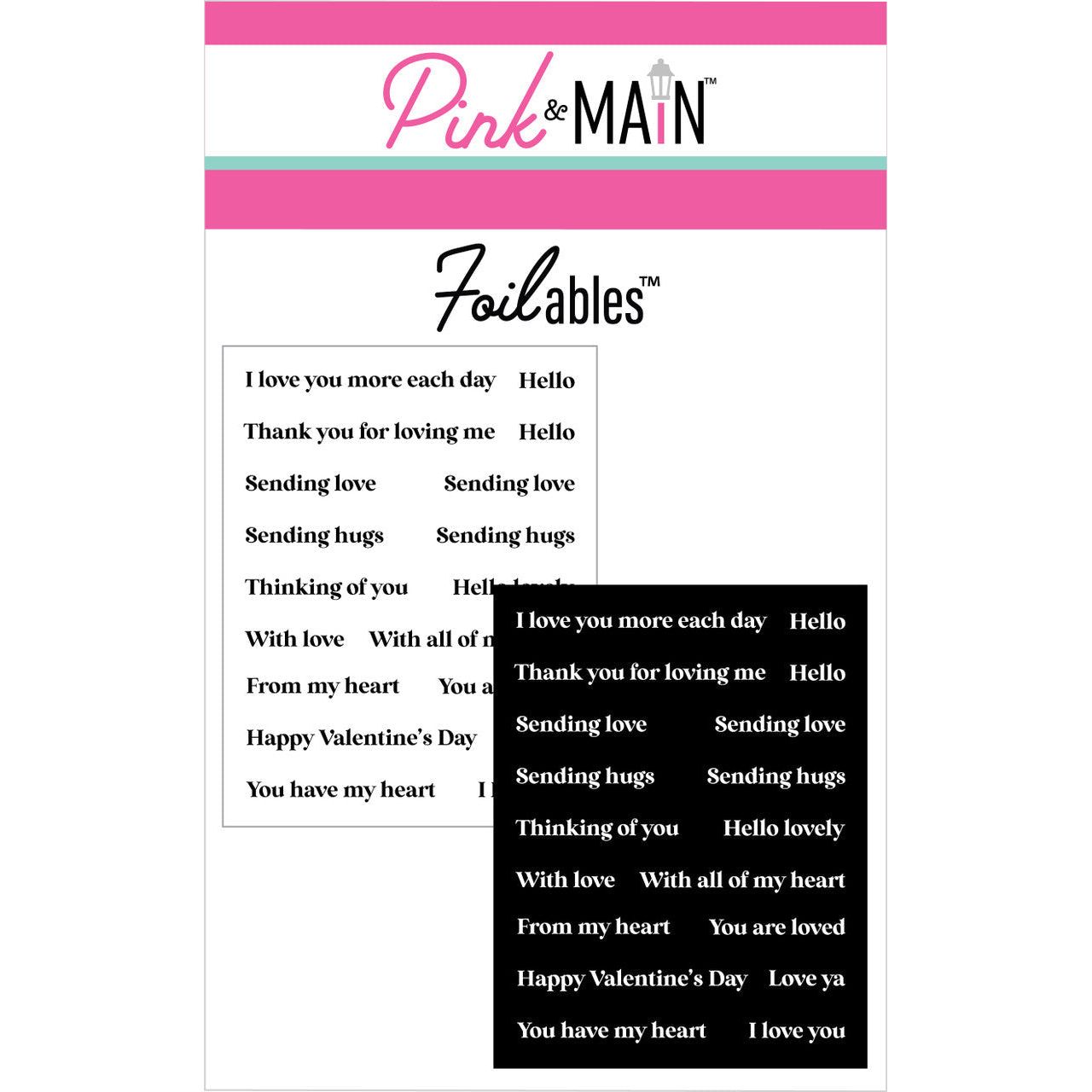 Pink and Main Loving Sentiments Foilables Panels pmf290