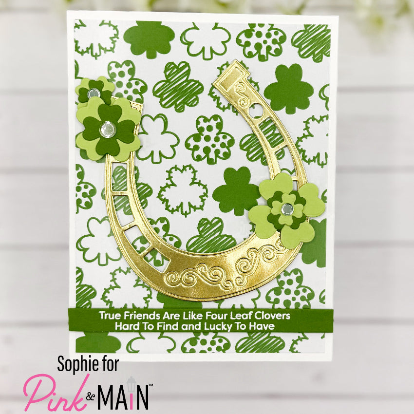 Pink and Main Lucky Charm Clear Stamps pm0857 golden horseshoe