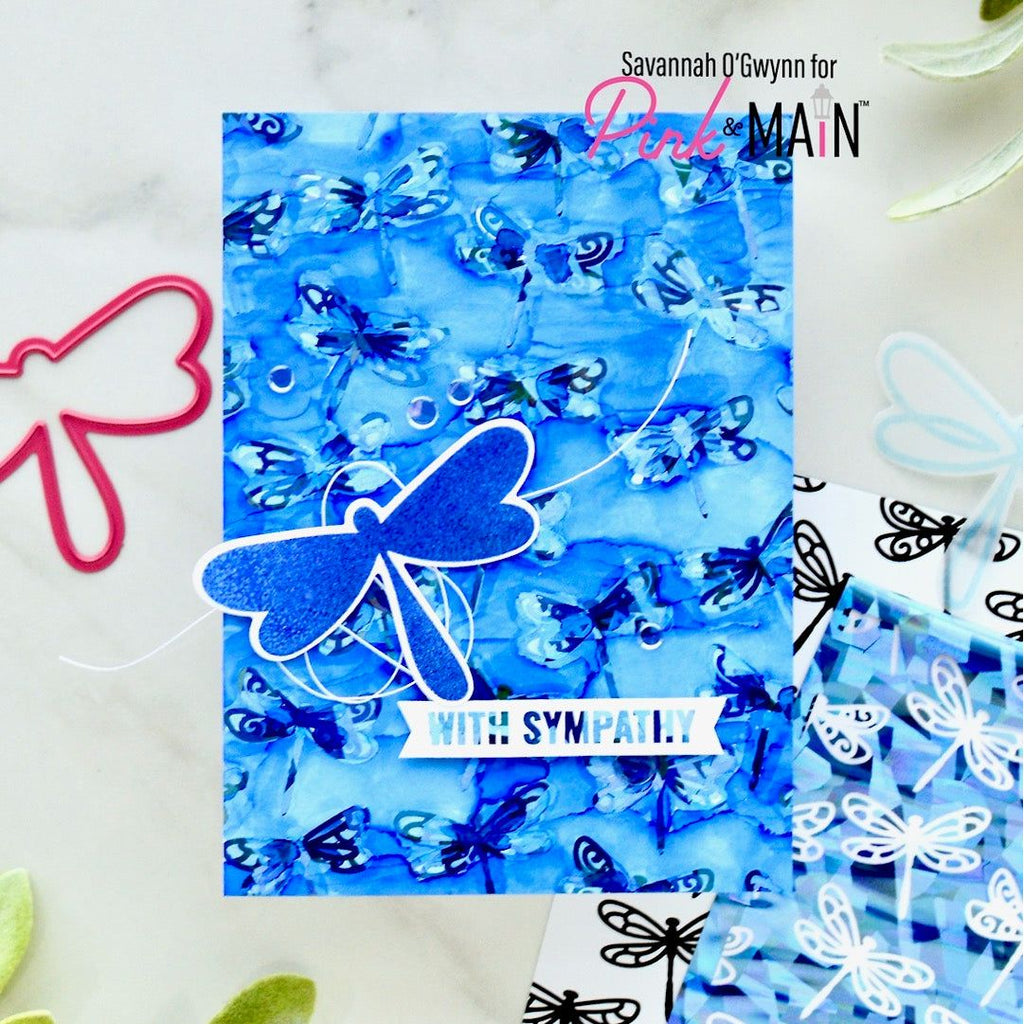 Pink and Main Many Sentiment Strips Foilables Cut Ups pmf407 with sympathy