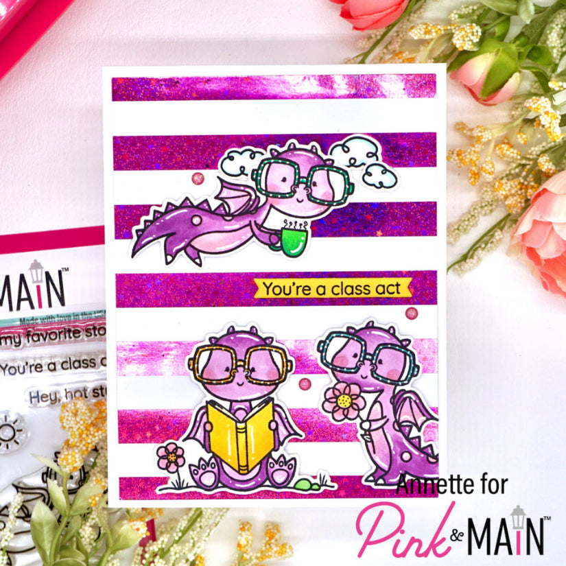 Pink and Main Many Stripes Foilables Panels PMF106 dragons