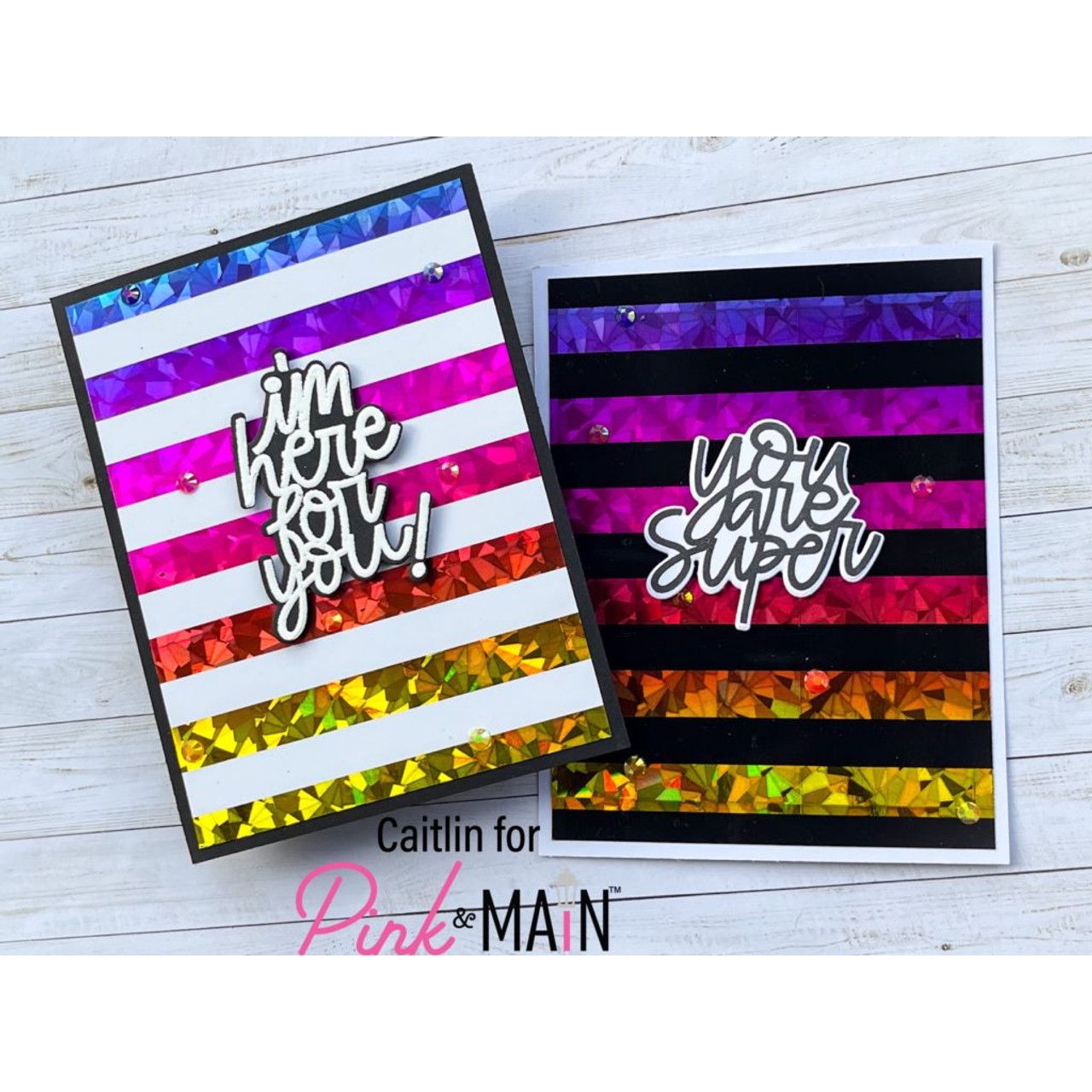 Pink and Main Many Stripes Foilables Panels PMF106 rainbow