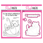 Pink and Main March Cat Clear Stamp and Die Set