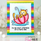 Pink and Main March Cat Clear Stamp and Die Set rainbows