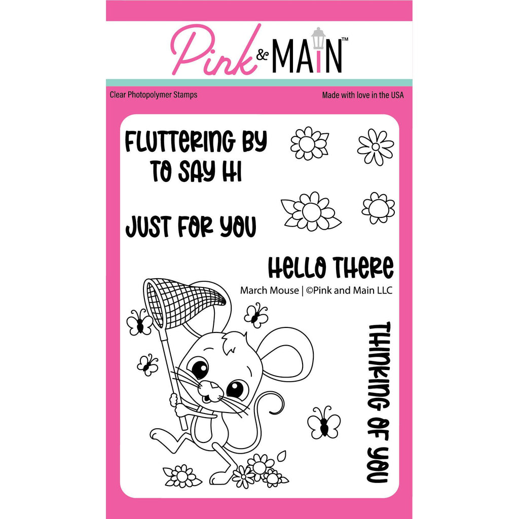 Pink and Main March Mouse Clear Stamps pm0769
