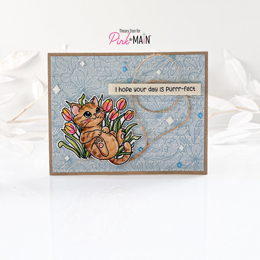 Pink and Main May Cat Die pnm865 blue background