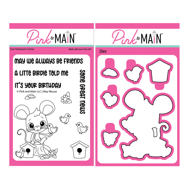 Pink and Main May Mouse Clear Stamp and Die Set