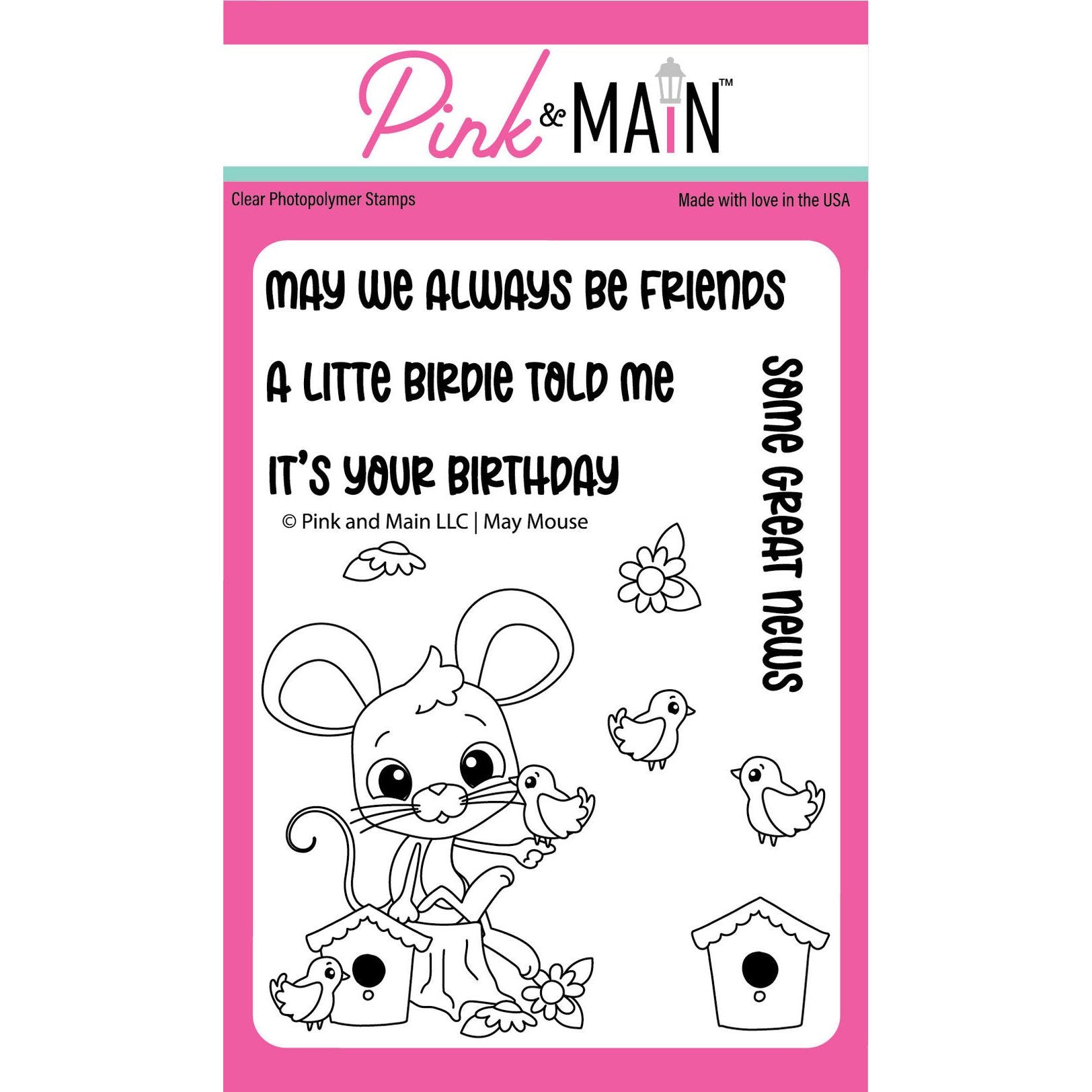 Pink and Main May Mouse Clear Stamps pm0786