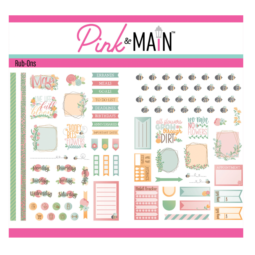 Pink and Main May Rub-ons pmr010