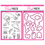 Pink and Main Mermaid Friends Clear Stamp and DIe Set