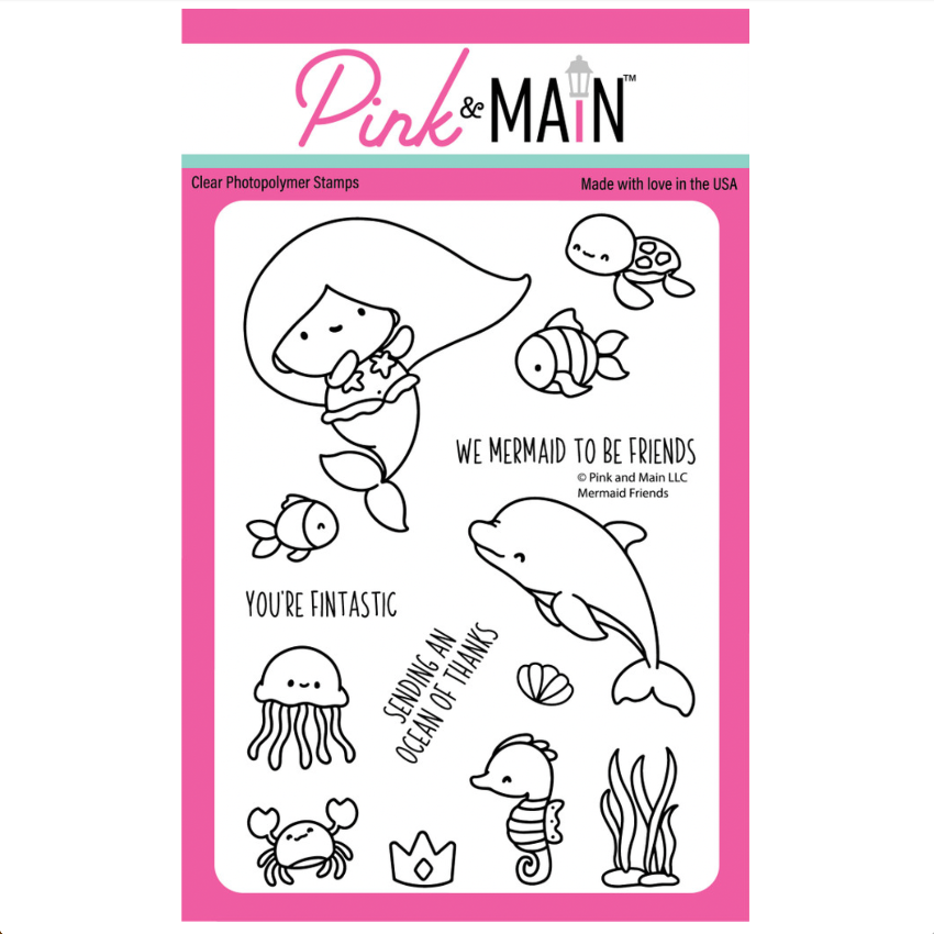 Pink and Main Mermaid Friends Clear Stamps pm0791