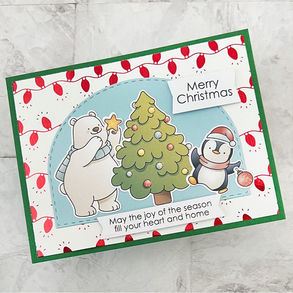 Pink and Main Merriest of Wishes Clear Stamp and Die Setornaments