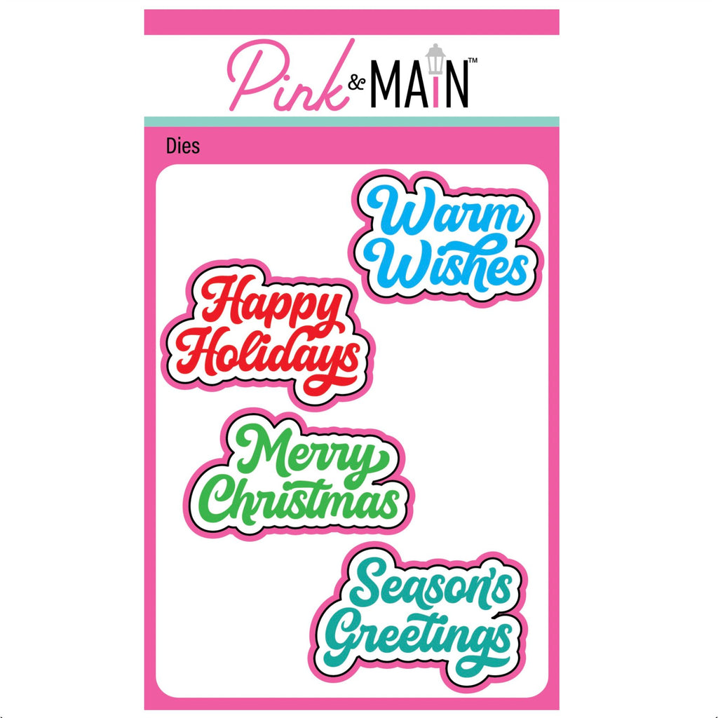 Pink and Main Merry Sentiments Word Dies pnm922