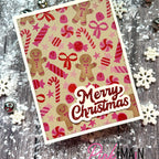Pink and Main Merry Sentiments Word Dies pnm922 red and pink candies card
