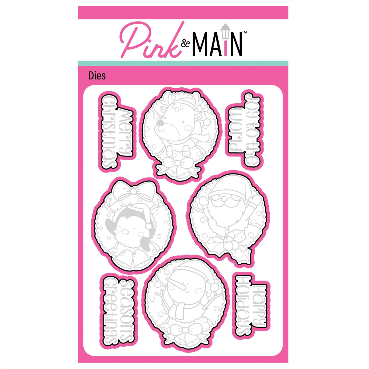 Pink and Main Merry Wreaths Dies pnm919