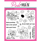 Pink and Main Mice Spring Clear Stamps pm0760