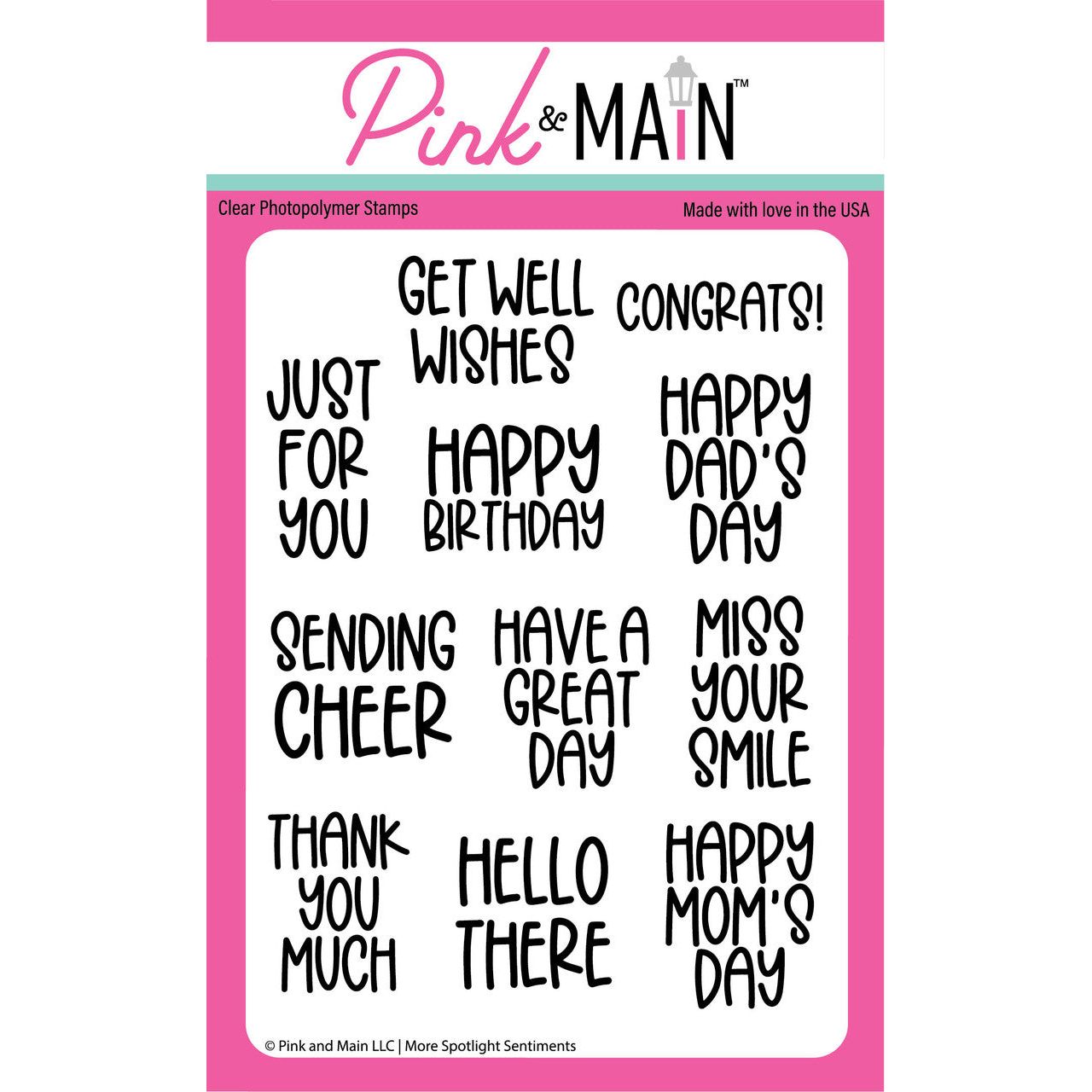 Pink and Main More Spotlight Sentiments Clear Stamps pm0780