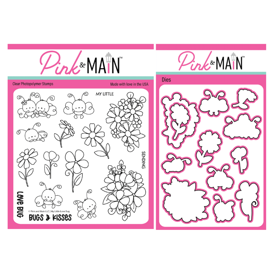 Pink and Main My Little Love Bug Clear Stamp and Die Set