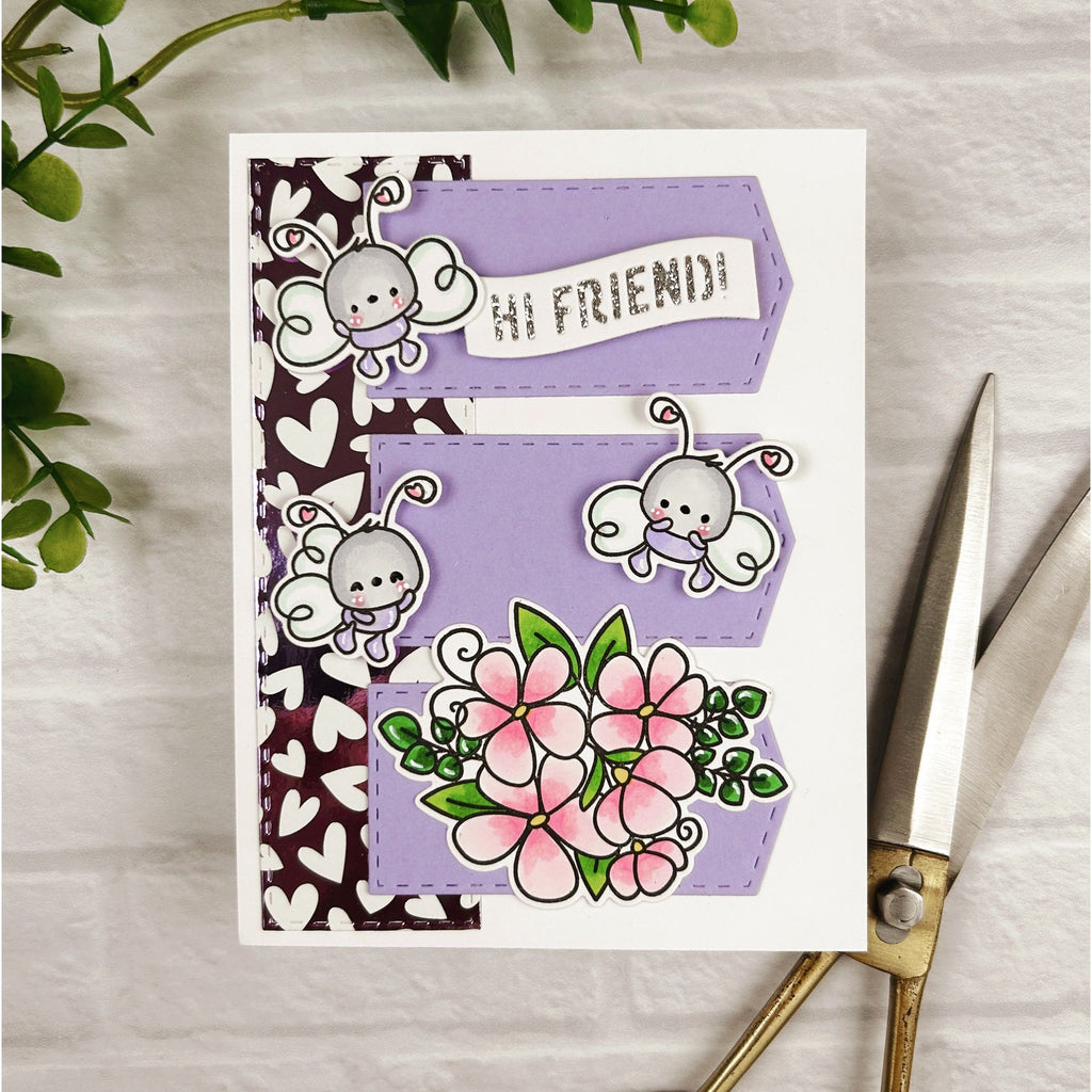 Pink and Main My Little Love Bugs Dies pnm731 hearts