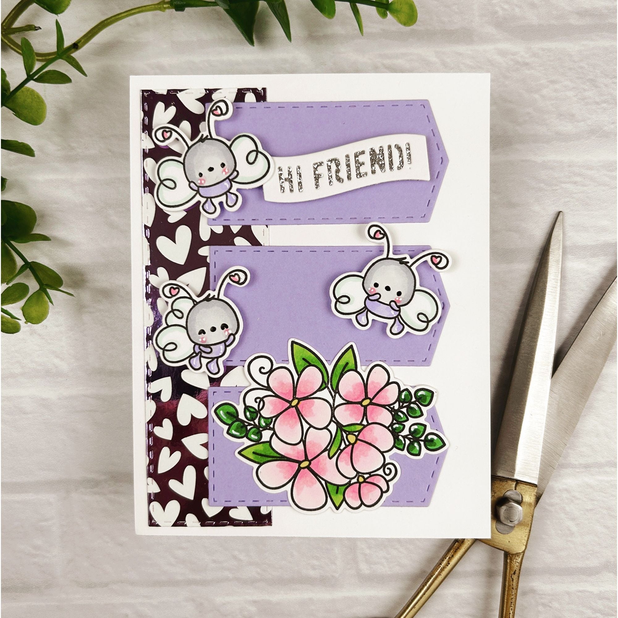 Pink and Main My Little Love Bugs Dies pnm731 hearts